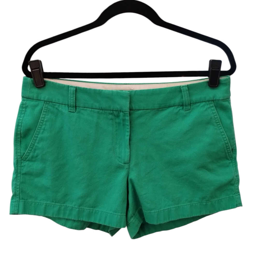 J. CREW Chino Shorts Green Style #H5616 Size 8 Cotton
